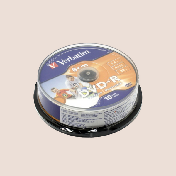 Диск DVD-R mini Verbatim 8cm 1.4GB 30 min 4x 10 pack